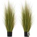 Jexine 2 Pieces 4 ft Tall Artificial Grass Plant Potted Artificial Greenery Floor Plants Fake Pampas Grass Tall in Pot for Housewarming Gift House Garden Bathroom Lobby Indoor Outdoor(Autumn Green)