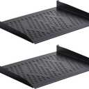 RackPath 1U Cantilever Universal Rack Shelf - 14in Deep Rackmount Shelf for 19 AV/Network Equipment Racks 55lbs Capacity - 2Pack