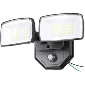 Onforu 32w 3200LM Dusk to Dawn Outdoor Lighting,6500K Dual-Head Flood Light Outdoor with Photocell,IP66 Waterproof Security Lights,Exterior Daylight Off and Night On Black Wall Light for Patio Garden