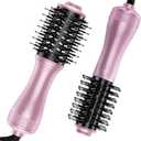 DAN Technology Auto Dual Voltage Hair Dryer Brush,110V-120V/220V-240V,Travel Brush HairDryer,Small Blow Dryer Brush,one Step Hair Dryer and volumizer for Women (Pink)
