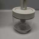 PREMIUS Telescopic Spoon Spice Seasoning Glass Container Jar, Silicone Ring for Locking in Freshness, Expanding Spoon to Scoop out Ingredients, Perfect for Jams, Spices, Honey’s, White, 10.15 Ounces Pack of 6