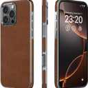 LOHASIC for iPhone 16 Pro Max Case Leather, Slim Luxury Designer Cover for iPhone 16 Pro Max, Aesthetic Business Soft Vegan Leather iPhone 16 Pro Max Case for Men Women, Brown