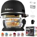 Non Toxic Air Fryer - Glass AirFryer 5 Quart w/ 360 Visibility, Self-Cleaning, 400F Vortex Air Fryer for Even Cooking, BPA-Free Teflon Free, 9-in-1 Functions, Rotisserie, Roast, Bake, Black