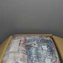 vivorug 9x12 Area Rugs for Living Room, Non Slip Machine Washable Vintage Rug, Ultra-Thin Lightweight Large Area Rug for Bedroom, Dining Room, Low Pile Brown (Brick Red/ Navy)