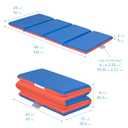 ECR4Kids Premium Folding Rest Mat, 4-Section, 2in, Sleeping Pad, Blue/Red