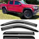4-Piece Outside Mount Rain Guards Window Visors Deflector for 2019-2026 Chevrolet Silverado/GMC Sierra 1500 Crew Cab,2020-2026 Silverado/Sierra 2500HD 3500HD Crew Cab, Black Automotive Accessories