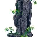 Large Fish Tank Decorations - Mountain View Aquarium Ornament with Tree House Cave