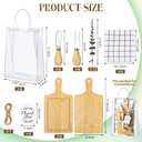 Kochorie 6 Sets Baby Shower Prizes for Game Winners 49 Pcs Square Bamboo Cheese Board Gift with Knives Spoons Gift Bags Kitchen Towels Bridal Shower Party Favors for Guests