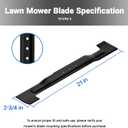 21" 3-in-1 Lawn Mower Blade Replacement for Ma-Kita 191V96-5 Fits XML11 & XML10 Mowers, Mulching, Bagging & Side Discharge, Heavy-Duty Steel Blade