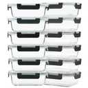 12 Pack 12oz Glass Meal Prep Containers, Food Storage Containers with Lids, Air-Tight, Leak-Resistant, Freezer to Microwave Safe - Grey Set
