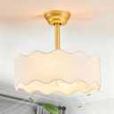 Boho Ceiling Fans with Lights, Caged Fandelier Ceiling Fan with light and Remote ControlCoastal Chandelier Fan for Bedroom, Living Room,Kitchen,Foyer(18 Inch,6 Speed, Timing Adjustable Height)