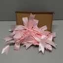 2 Pcs Pink Bow Garland Banner, Pink Satin Ribbon Valentines Day Decorations Pre-Strung Bow Garland Party Supplies for Classroom Decor Wedding Birthday Baby Shower