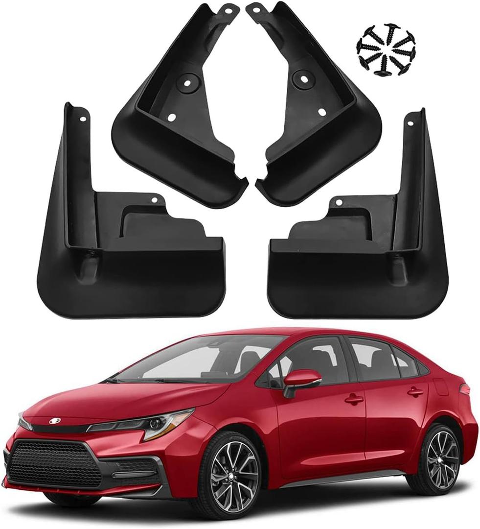 Car Mud Splash Guards Mud Flaps Fender Kit for Toyota Corolla Sedan SE LE 2020 2021 2022 2023 2024 2025 Mudguard Accessories Front and Rear 4-PC Set