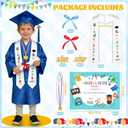 Kindergarten Graduation Cap and Gown - Unisex Shiny Cap and Gown Set with Tassel, Stole and 2026 & 2027 Charm, for Kindergarten Graduation Boys and Kids Preschool(Pink-6Set, 30) (Pink)