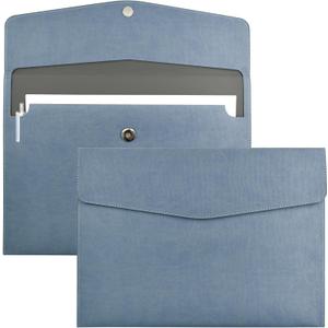 VANRA 1 Piece PU Leather Envelope File Folders A4 Paper Document Filing Envelope Document Organizer Leather Portfolio Folder Holder with Magnetic Closure (Blue)