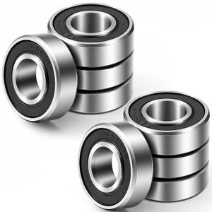 8 Pcs 5/8" Bearings Carbon Steel ID 5/8" x OD1-3/8 Ball Bearings for Lawn Mower Wheelbarrows Carts and Hand Trucks Wheel Replacement