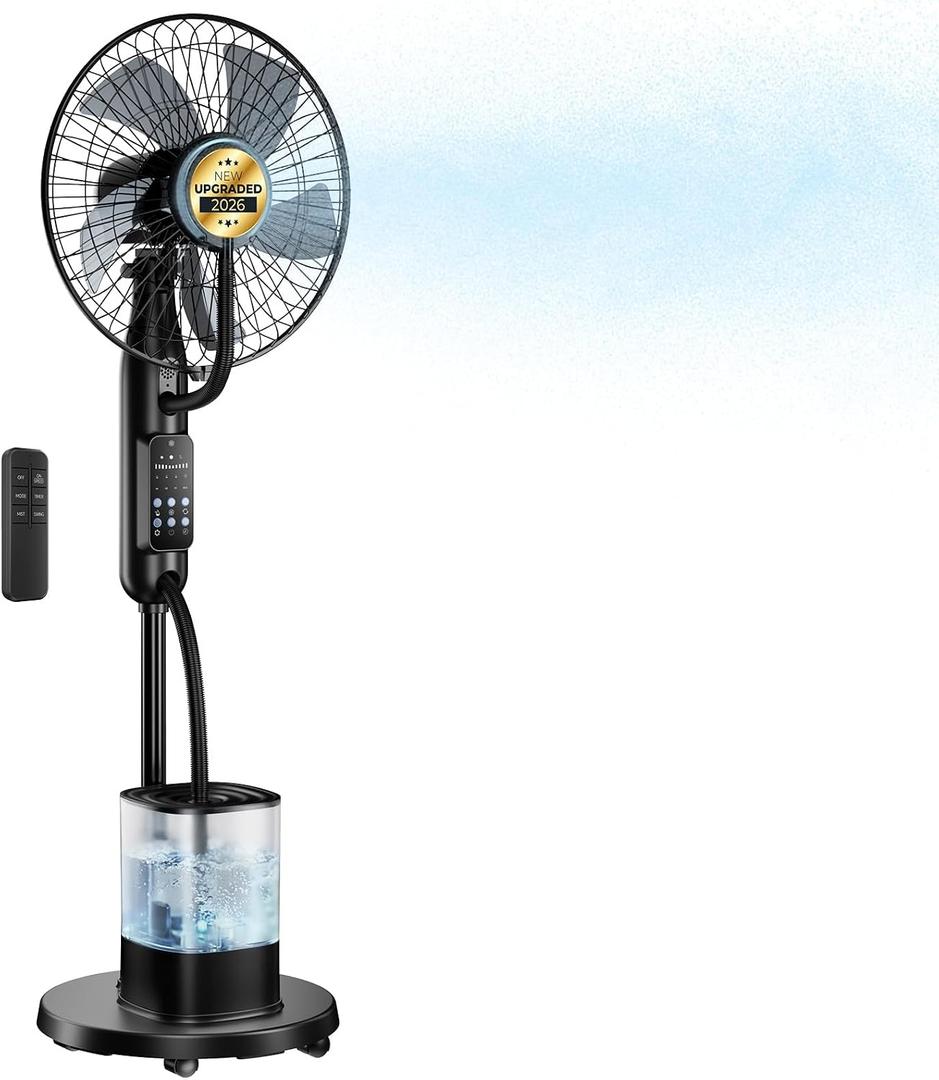 Misting Fan, Mister Cooling Fan with 4L Large Water Tank