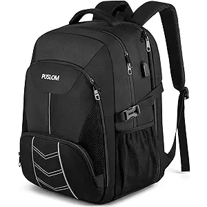 Extra Large Backpack for Men 55L,18.4Inch Travel Laptop Backpack with USB Charging Port Business Flight Approved Carry On Backpack,TSA Big Capacity Heavy Duty Computer Bag College Bookbag,Black