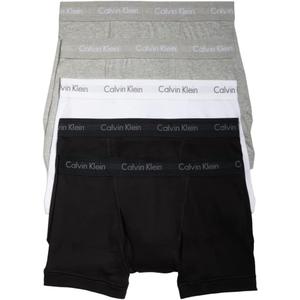 Calvin Klein Men's Cotton Classics 5-Pack Trunk (Large, 2 Black, 2 Grey Heather, 1 White)
