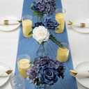 Artificial Flowers Combo Box, Navy Blue DIY Fake Silk Flowers Set Decor with Stems for Roses Wedding Party Centerpieces Bridal Bouquets Cake Decorations Arrangements Indoor Outdoor