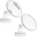 Nenesupply 19mm 2 pc Flanges Compatible with Spectra S2 S1 9 Plus Synergy Gold Breastpump Replacement to Spectra Pump Parts Flange Accessories Wide Mouth Work with Valve Backflow Protector Bottle