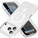 Stronger Magnetic & Shockproof for iPhone 17 Pro Max Case,Fit for MagSafe, with Screen Protector & Wrist Strap, Military-Grade Drop, Translucent Slim for iPhone 17 ProMax Case,Glacier White