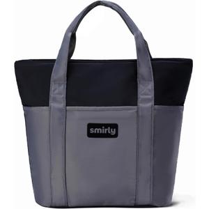 SMIRLY Large Insulated Cooler Bag, Thermal Insulated Grocery Bags, Collapsible Cooler Tote for Travel,Beach or Picnic (Grey)