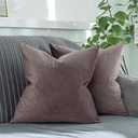 QUAFOO Mulberry Decorative Velvet Throw Pillow Covers 20x20 inch Set of 2 with Zipper Luxury Soft Solid Square Cushion Covers Case for Sofa Couch Bed Living Room