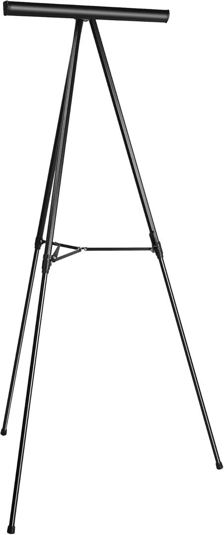 Amazon Basics High Boardroom Height Adjustable Flipchart Whiteboard and Display Easel Stand for Paper Pads and Signage, Portable, Collapsible Telescope Tripod, 37 x 18 x 28 in, Black, W94 X H71 Cm