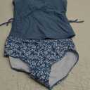 Girls Tankini Swimsuits Two Piece Bathing Suit Drawstring Swimwear Set for Girls 13-14 Years (Blue)