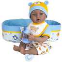 Aori 17 Inch Black Baby Dolls Realistic Black Doll with Light Weighted Soft Body & Pink Outfits for Girls 3+ | Pretend Play, Dress Up, Nursery Decor