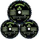 IRONHIT 9" x 20T Chainsaw Brush Cutter Blades, WeedEater Blades, Brush Cutter String Trimmer Blades, 1"/25MM Arbor(3 Blades)