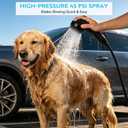 8L Portable Shower, 45 PSI, Pet Brush & ON/Off Spray Head