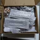 Double 2484 inch Glass Sliding Barn Door Slab with 8ft Hardware Kit Included, 5-Panel Frosted Glass, Spruce Wood Support DIY Dyeing, Easy Assembly