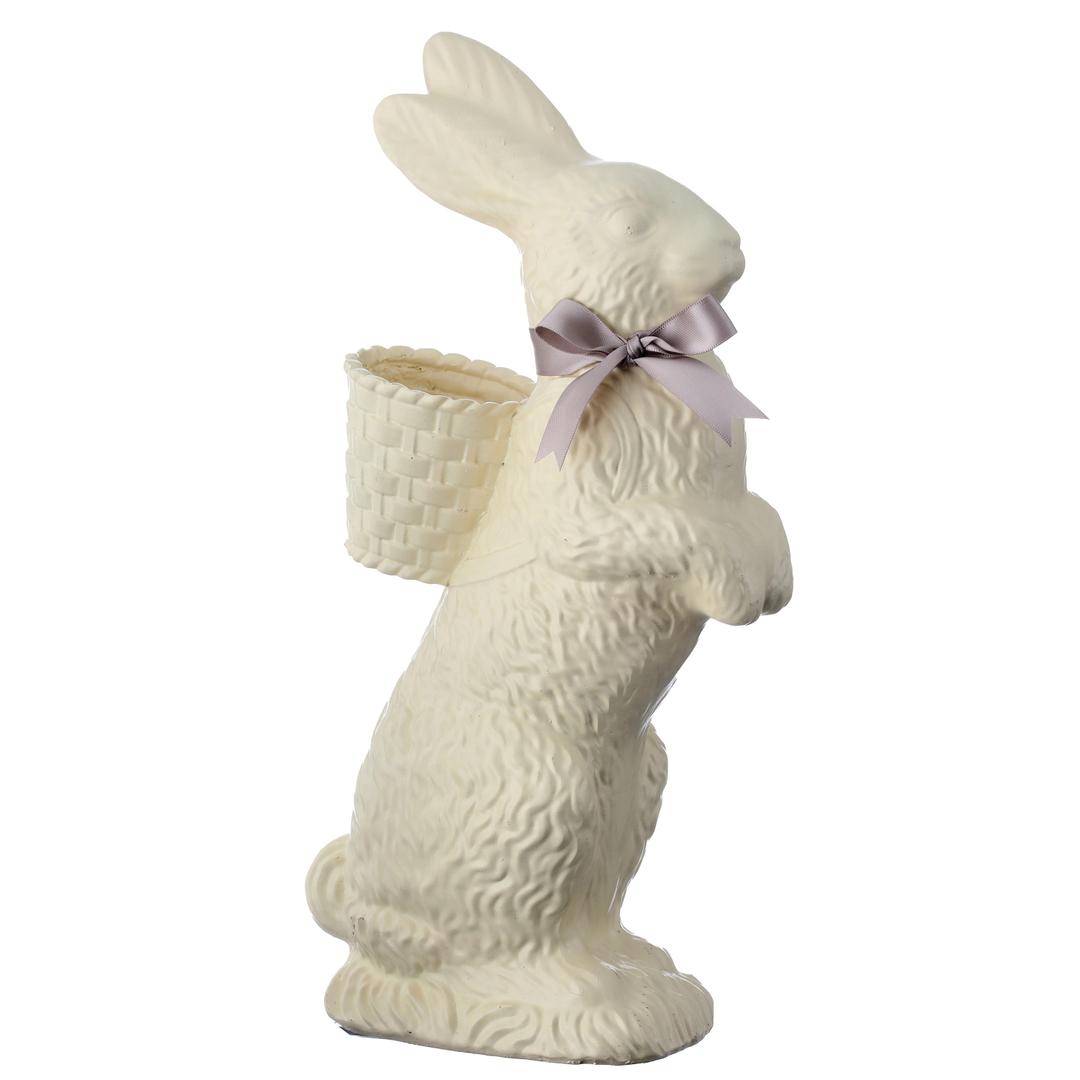 Regency International Chocolate Standing Bunny with Basket, 14-inch, Dark Chocolate
