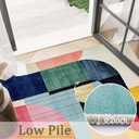 9x12 Colorful Area Rug Modern Abstract Orange Yellow Pink Blue White Beige Black Bedroom Rug Low Pile Thin Large Carpet Living Room Non Slip Dining Room Stain Resistant Office Washable Machine