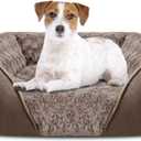 INVENHO Medium Dog Bed Rectangle Washable Orthopedic Soft Calming Sleeping Durable Pet Cuddler with Anti-Slip Bottom