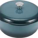Amazon Basics Enameled Cast Iron Dutch Oven Pot with Lid, Oven Safe, Heavy-Duty, Dual Handles for Braising, Stews, Roasting, Round, 6-Quart, Gray