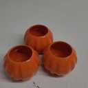 Sieral 3 Pcs Pumpkin Shape Ceramic Vase Fall Flower Vase 5.5 Inch Orange Ceramic Vase Pumpkin Flower Pot for Fall Thanksgiving Party Home Room Office Farmhouses Decoration