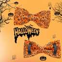 2 x Halloween Dog Collar, Pet Collar Bow Pumpkin Collars Girl Boy Holiday Pet Collar Gift Bow Cute Soft Puppy Collars for Medium Dogs (Medium (Pack of 1))