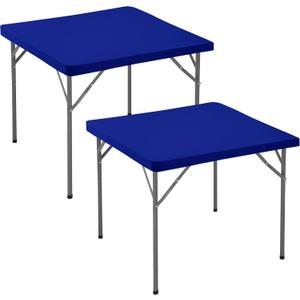 Square Fitted Tablecloth 34x34 Inch-2 Pack Royal Blue Card Elastic Spandex Table Cover-Small Stretch Folding Table Cloths Topper Cap for Kitchen Dining Picnic Patio Outdoor Party Tables