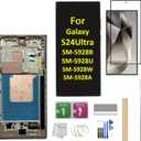 Galaxy S24 Ultra LCD Screen with Frame Replacement for Samsung Galaxy S24 Ultra SM-S928B SM-S928U SM-S928A LCD Screen Display Touch Digitizer with Frame+Tool (Gray/Violte)