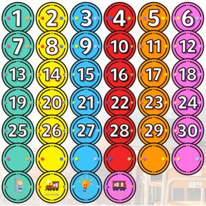 40Pcs Line Up Spots for Classroom Floor, 6 Self Adhesive Number Markers Spot Stickers for School Kindergarten Teacher Supplies