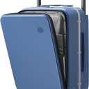 mixi Carry On Luggage Wide Handle Luxury Design Rolling Travel Suitcase PC Hardside with Aluminum Frame Hollow Spinner Wheels, with Cover, 20 inch, Sapphire Blue