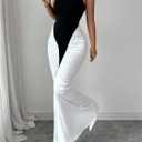 GORGLITTER Women's Halter Maxi Dress Ruched Bodycon Formal Birthday Evening Elegant Wedding Guest Cocktail Dresses (S)