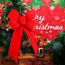 Geosar 4 Pcs Christmas Bows 12 x 18 Large Christmas Tree Topper Bow Satin Wreath Bows for Xmas Tree Crafts Front Door Fireplace Stairs Railing Home Indoor Outdoor Decoration(Red)