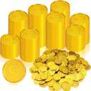 Hanaive 600 Pcs Pirate Gold Coins Plastic Treasure Play Toy Coins Fake St. Patricks Doubloon for Pirate Party Favors Supplies Treasure Hunt Game Teachers Classroom Reward