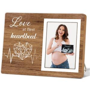 New Mom Gifts, Pregnancy Announcements Baby Ultrasound Picture Frame, Baby Gender Reveal Gifts, Love at First Heartbeat Sonogram Photo Frame, Baby Shower First Time Mom Gifts, Photo 4x6Inch12P122, 9.84 x 7.87 inches