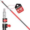 DIYSELF 12 FT Paint Roller Extension Pole, Adjustable Telescoping Pole for Cleaning, Comfortable Grip, Extendable Pole for High Reach Painting & Gutter Cleaning, 4.8-12 Ft Paint Pole