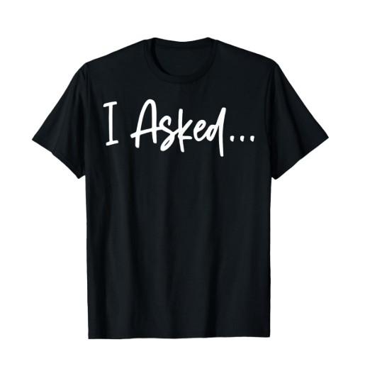 Boyfriend - I Asked She Said Yes Shirts Couple Funny Fiancé T-Shirt (Black, XL)